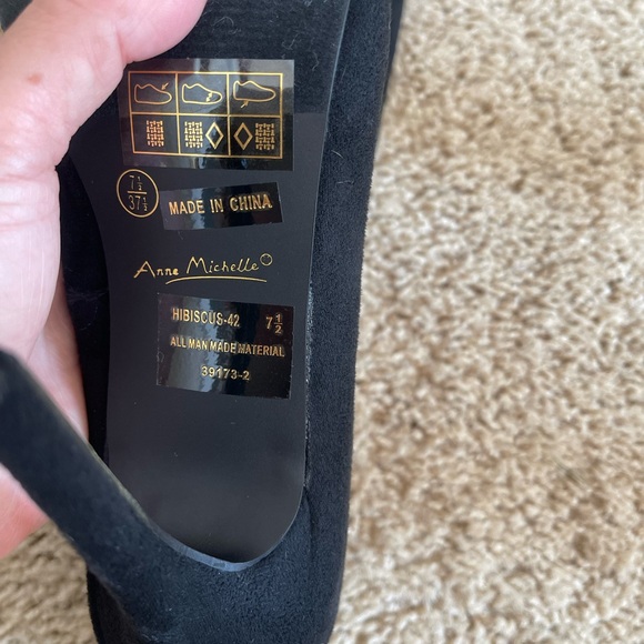 Black faux suede over the knee boots - black faux suede stiletto heels boots - Picture 8 of 9